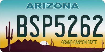 AZ license plate BSP5262