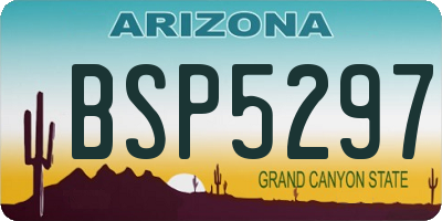 AZ license plate BSP5297