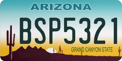 AZ license plate BSP5321