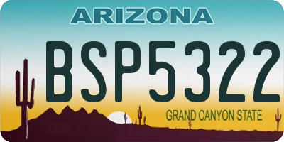 AZ license plate BSP5322