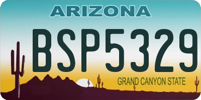 AZ license plate BSP5329