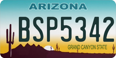 AZ license plate BSP5342
