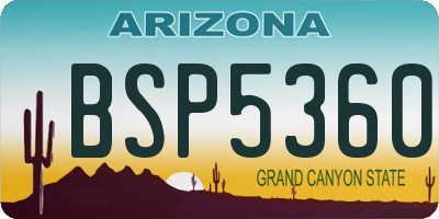 AZ license plate BSP5360