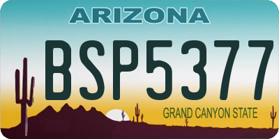AZ license plate BSP5377