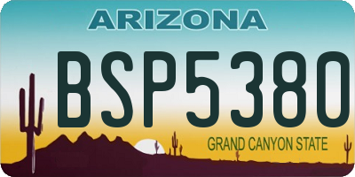 AZ license plate BSP5380