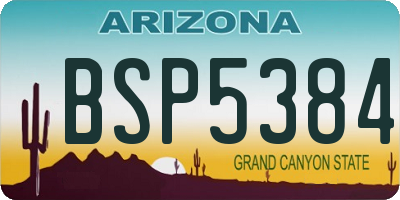 AZ license plate BSP5384
