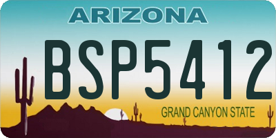 AZ license plate BSP5412