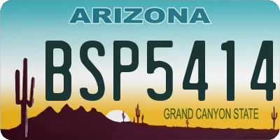 AZ license plate BSP5414