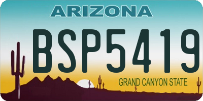 AZ license plate BSP5419