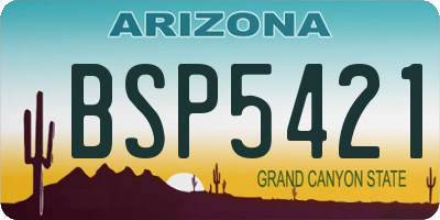 AZ license plate BSP5421
