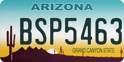 AZ license plate BSP5463