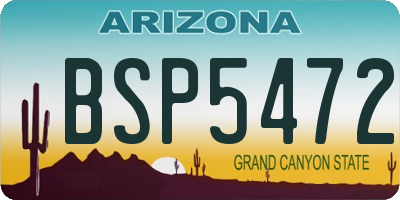 AZ license plate BSP5472