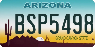 AZ license plate BSP5498