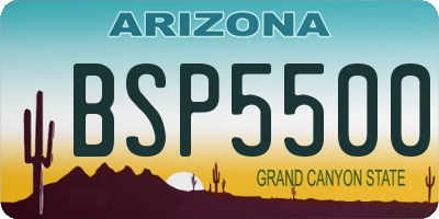 AZ license plate BSP5500