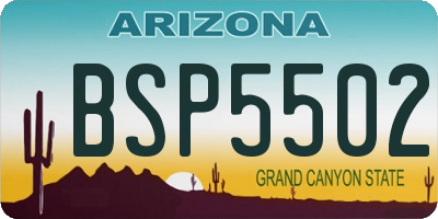 AZ license plate BSP5502