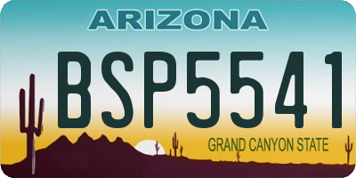 AZ license plate BSP5541