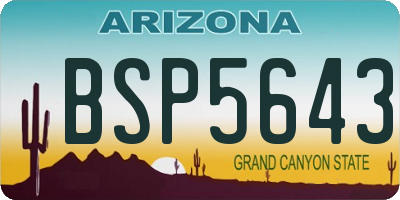 AZ license plate BSP5643