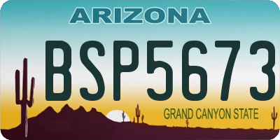 AZ license plate BSP5673