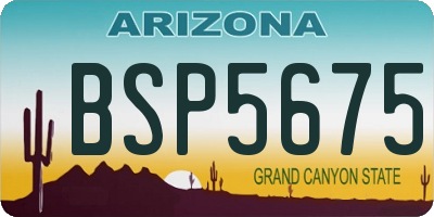 AZ license plate BSP5675