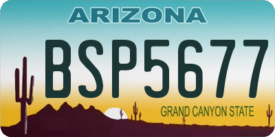 AZ license plate BSP5677