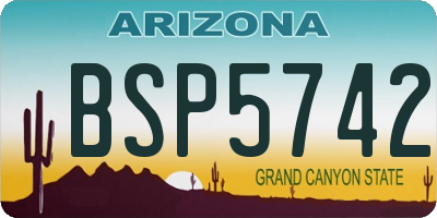 AZ license plate BSP5742