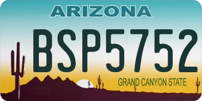 AZ license plate BSP5752