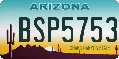 AZ license plate BSP5753