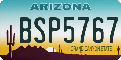 AZ license plate BSP5767