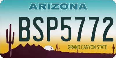 AZ license plate BSP5772