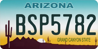 AZ license plate BSP5782