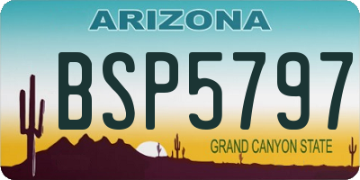 AZ license plate BSP5797