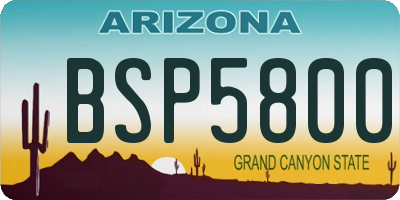 AZ license plate BSP5800