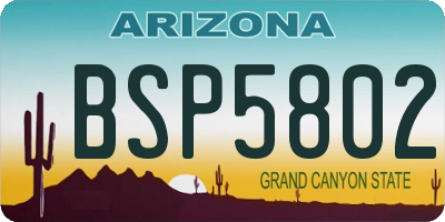 AZ license plate BSP5802