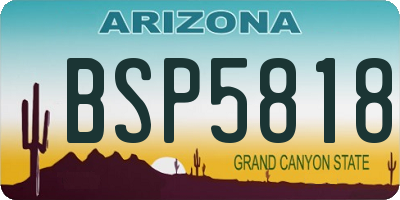 AZ license plate BSP5818