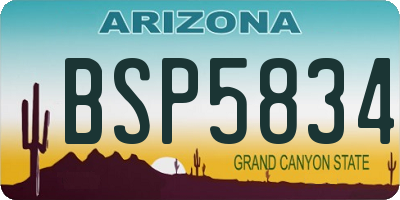 AZ license plate BSP5834