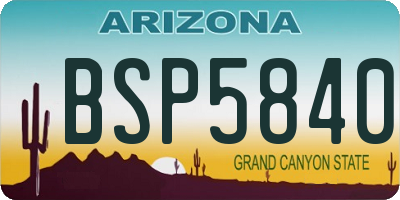 AZ license plate BSP5840