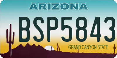 AZ license plate BSP5843