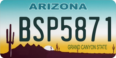 AZ license plate BSP5871