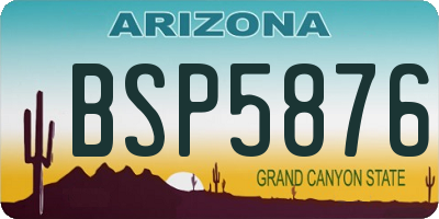 AZ license plate BSP5876