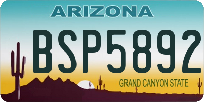 AZ license plate BSP5892