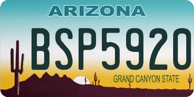 AZ license plate BSP5920