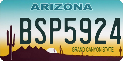 AZ license plate BSP5924