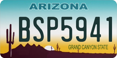 AZ license plate BSP5941