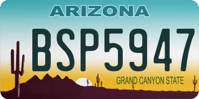 AZ license plate BSP5947