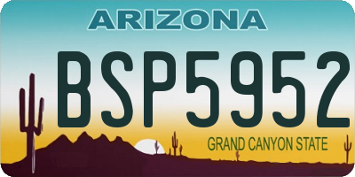 AZ license plate BSP5952