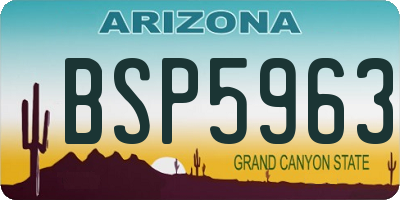 AZ license plate BSP5963