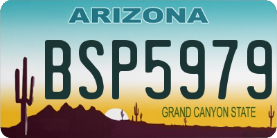 AZ license plate BSP5979