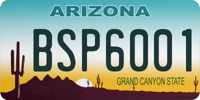 AZ license plate BSP6001