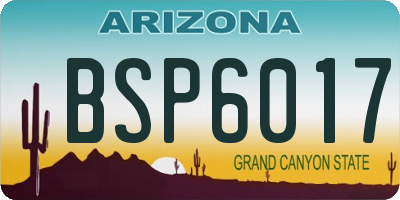 AZ license plate BSP6017