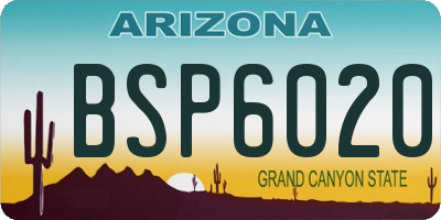AZ license plate BSP6020